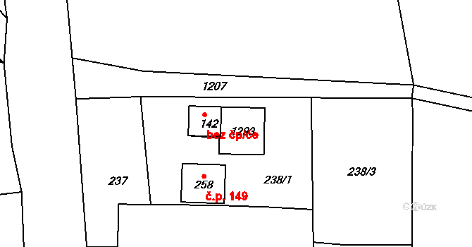 Javorník 46580484 na parcele st. 142 v KÚ Javorník u Svitav, Katastrální mapa
