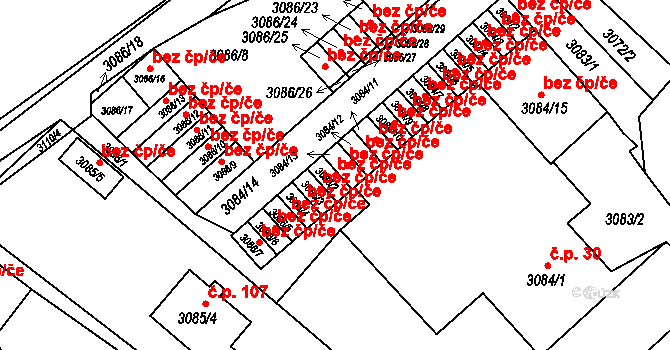 Moravská Třebová 48767484 na parcele st. 3086/2 v KÚ Moravská Třebová, Katastrální mapa