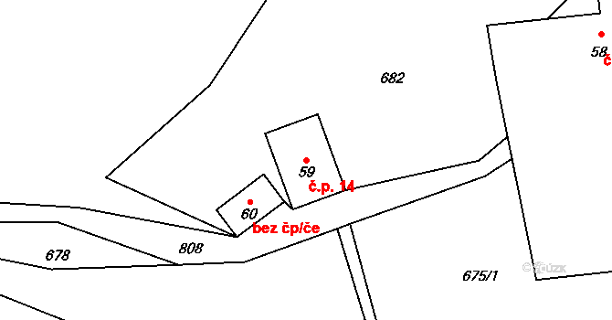 Štědrákova Lhota 14, Ruda nad Moravou na parcele st. 59 v KÚ Štědrákova Lhota, Katastrální mapa