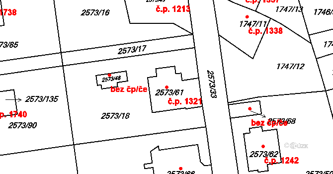 Rychnov nad Kněžnou 1321 na parcele st. 2573/61 v KÚ Rychnov nad Kněžnou, Katastrální mapa