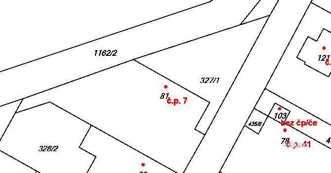 Smilovice 7, Staňkovice na parcele st. 81 v KÚ Smilovice u Staňkovic, Katastrální mapa