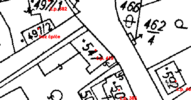 Jablonné v Podještědí 419 na parcele st. 547 v KÚ Jablonné v Podještědí, Katastrální mapa