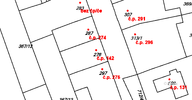 Nechanice 142 na parcele st. 276 v KÚ Nechanice, Katastrální mapa