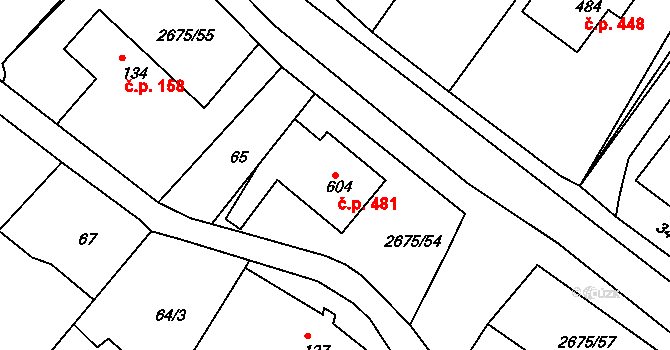 Černilov 481 na parcele st. 604 v KÚ Černilov, Katastrální mapa