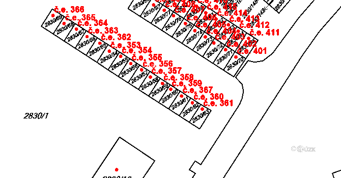 Rumburk 1 359, Rumburk na parcele st. 2830/60 v KÚ Rumburk, Katastrální mapa