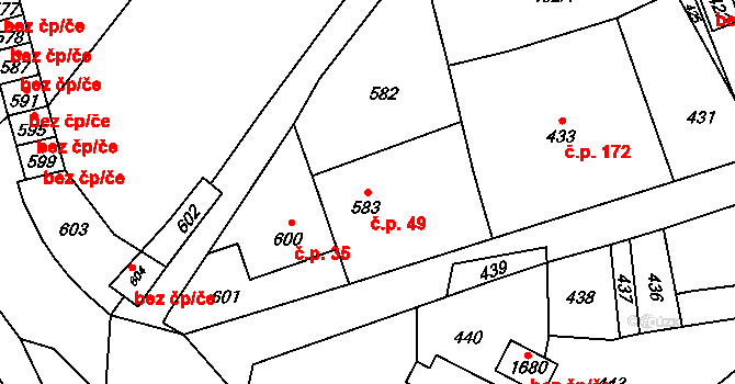 Žimrovice 49, Hradec nad Moravicí na parcele st. 583 v KÚ Žimrovice, Katastrální mapa