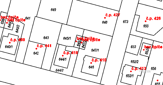 Kamenice nad Lipou 45257485 na parcele st. 647/2 v KÚ Kamenice nad Lipou, Katastrální mapa