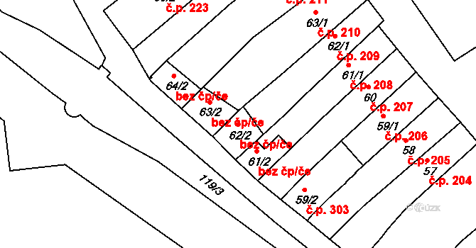 Broumov 46351485 na parcele st. 62/2 v KÚ Broumov, Katastrální mapa