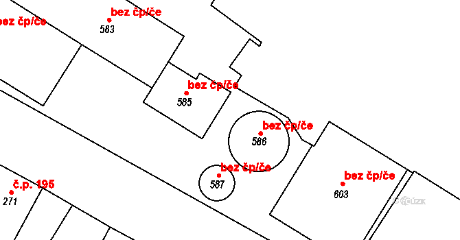 Nelahozeves 48075485 na parcele st. 586 v KÚ Nelahozeves, Katastrální mapa