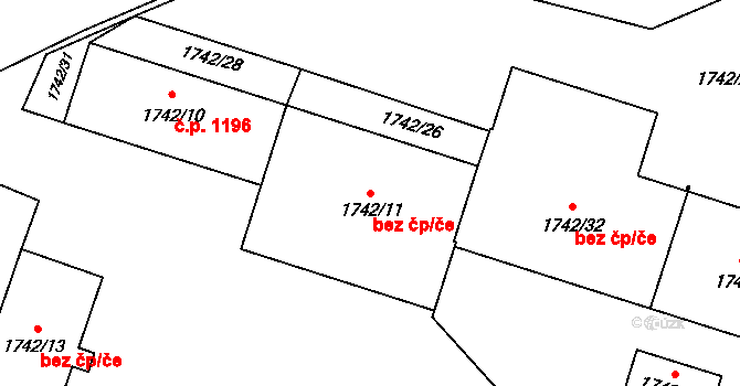 Bohumín 49273485 na parcele st. 1742/11 v KÚ Nový Bohumín, Katastrální mapa