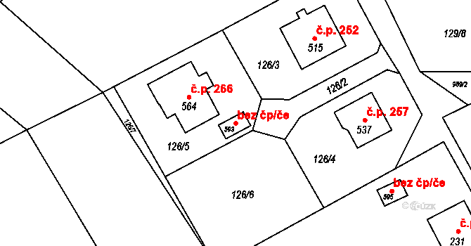 Batňovice 50487485 na parcele st. 593 v KÚ Batňovice, Katastrální mapa