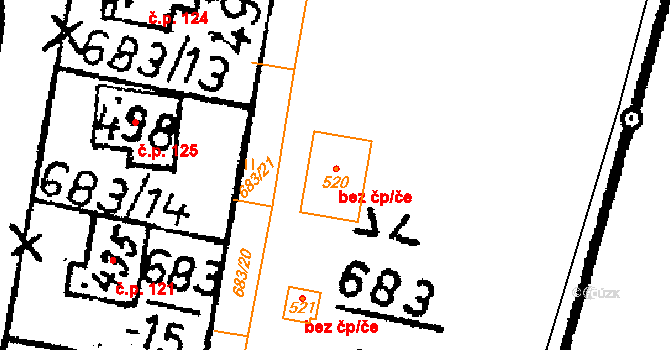 Horky 90583485 na parcele st. 520 v KÚ Horky u Čáslavi, Katastrální mapa