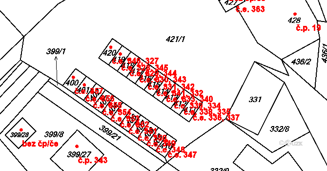 Povrly 330,343 na parcele st. 417 v KÚ Povrly, Katastrální mapa
