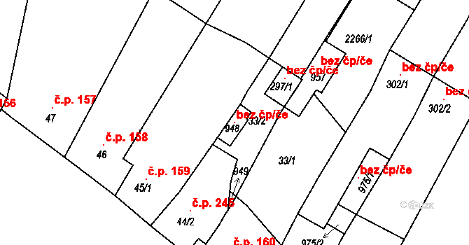 Křižanov 99691485 na parcele st. 948 v KÚ Křižanov, Katastrální mapa