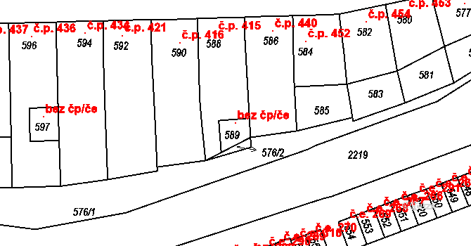 Veverská Bítýška 103730486 na parcele st. 589 v KÚ Veverská Bítýška, Katastrální mapa