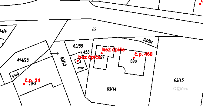 Předboj 107786486 na parcele st. 727 v KÚ Předboj, Katastrální mapa