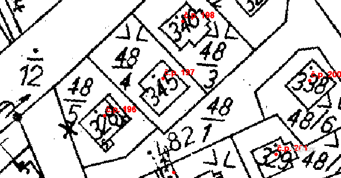 Markvartice 197, Jablonné v Podještědí na parcele st. 345 v KÚ Markvartice v Podještědí, Katastrální mapa