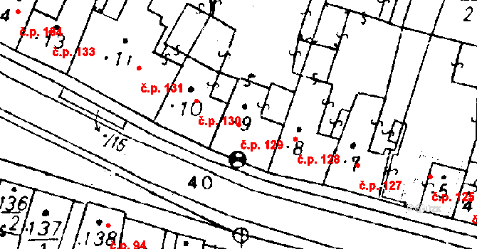 Černošín 129 na parcele st. 9 v KÚ Černošín, Katastrální mapa