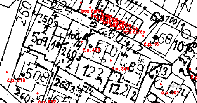 Kamenický Šenov 423 na parcele st. 510 v KÚ Kamenický Šenov, Katastrální mapa