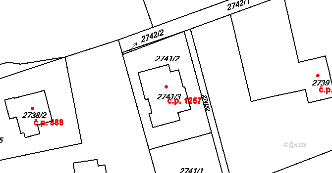 Frýdlant 1257, Frýdlant nad Ostravicí na parcele st. 2741/3 v KÚ Frýdlant nad Ostravicí, Katastrální mapa