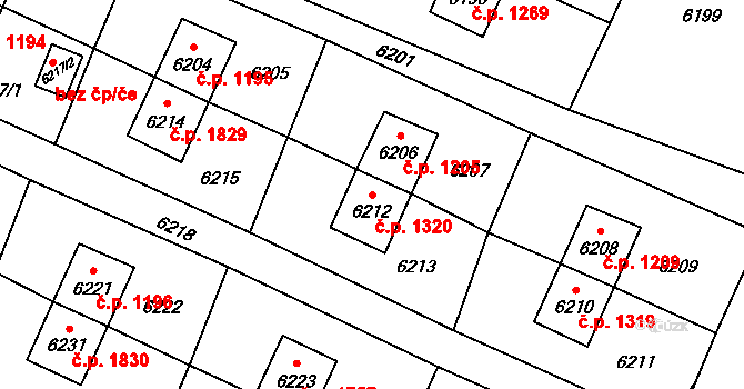 Rychvald 1320 na parcele st. 6212 v KÚ Rychvald, Katastrální mapa