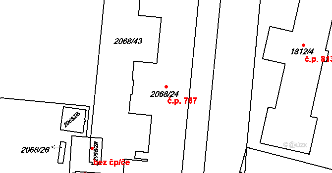 Beroun-Město 767, Beroun na parcele st. 2068/24 v KÚ Beroun, Katastrální mapa