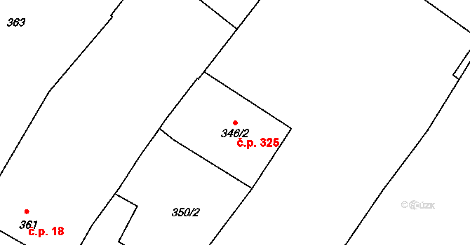 Radslavice 325 na parcele st. 346/2 v KÚ Radslavice u Přerova, Katastrální mapa
