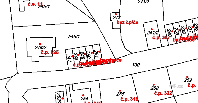 Ústí nad Labem 38815486 na parcele st. 251 v KÚ Neštěmice, Katastrální mapa