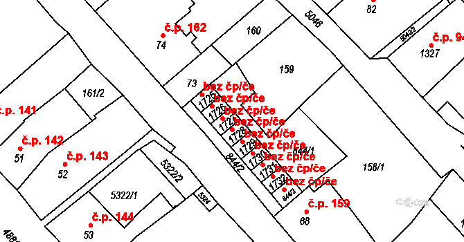 Jáchymov 39660486 na parcele st. 1727 v KÚ Jáchymov, Katastrální mapa