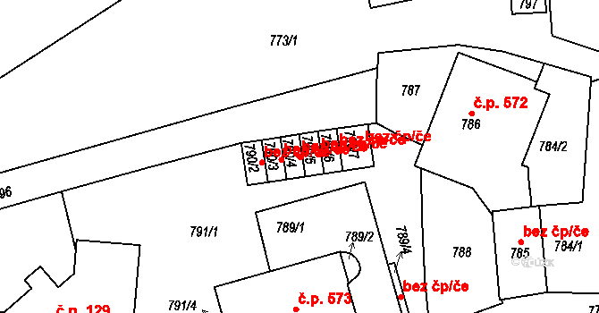 Jemnice 40162486 na parcele st. 790/4 v KÚ Jemnice, Katastrální mapa