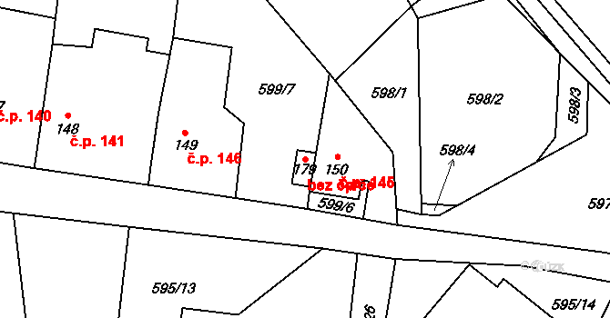 Velemín 41128486 na parcele st. 179 v KÚ Velemín, Katastrální mapa