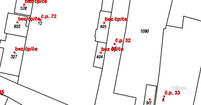 Líbeznice 43356486 na parcele st. 404 v KÚ Líbeznice, Katastrální mapa