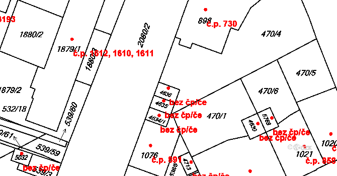 Šumperk 44965486 na parcele st. 4636 v KÚ Šumperk, Katastrální mapa