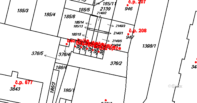 Jičín 45943486 na parcele st. 3821 v KÚ Jičín, Katastrální mapa