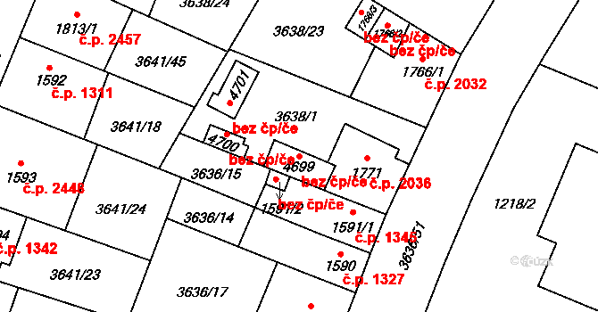 Břeclav 47204486 na parcele st. 4699 v KÚ Břeclav, Katastrální mapa