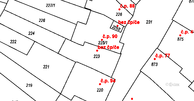 Týnec 47314486 na parcele st. 223 v KÚ Týnec na Moravě, Katastrální mapa