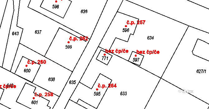 Loučovice 49206486 na parcele st. 771 v KÚ Loučovice, Katastrální mapa