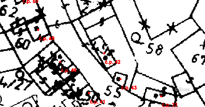 Jemníky 42 na parcele st. 49 v KÚ Jemníky, Katastrální mapa