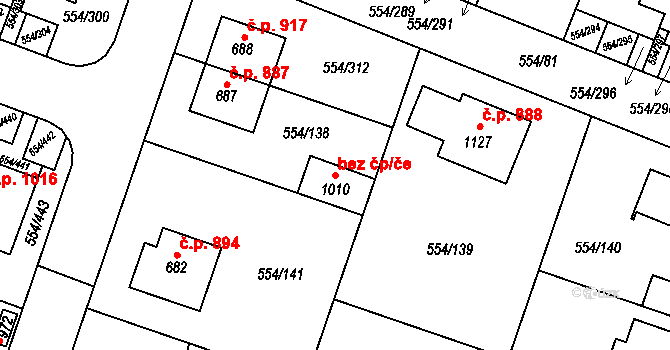 Bašť 83307486 na parcele st. 1010 v KÚ Bašť, Katastrální mapa