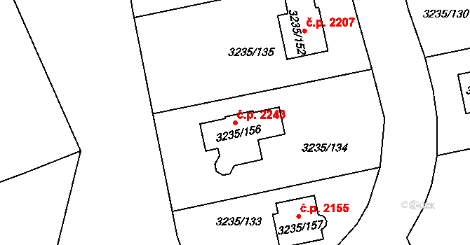 Tachov 2243 na parcele st. 3235/156 v KÚ Tachov, Katastrální mapa