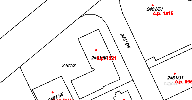 Rychnov nad Kněžnou 1221 na parcele st. 2461/50 v KÚ Rychnov nad Kněžnou, Katastrální mapa