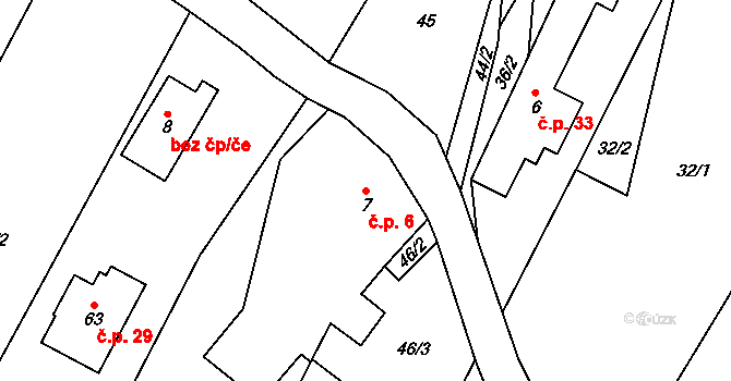 Želechy 6, Lomnice nad Popelkou na parcele st. 7 v KÚ Želechy, Katastrální mapa