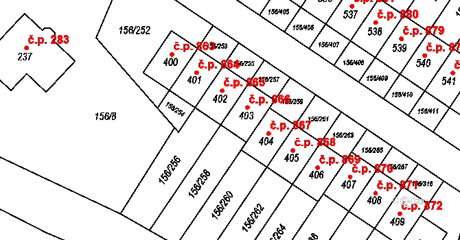 Velké Přílepy 866 na parcele st. 403 v KÚ Velké Přílepy, Katastrální mapa