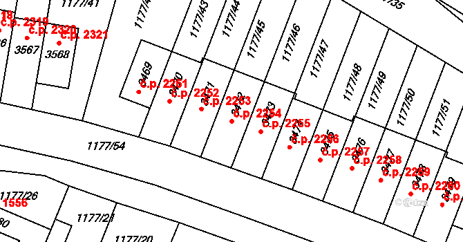 Říčany 2254 na parcele st. 3472 v KÚ Říčany u Prahy, Katastrální mapa