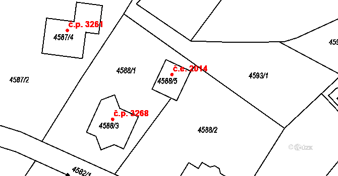 Teplice 2014 na parcele st. 4588/5 v KÚ Teplice, Katastrální mapa
