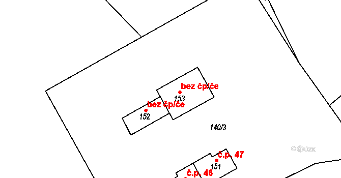 Kryštofovy Hamry 39558487 na parcele st. 153 v KÚ Černý Potok, Katastrální mapa