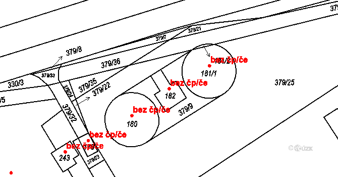 Nižní Lhoty 40344487 na parcele st. 182 v KÚ Nižní Lhoty, Katastrální mapa