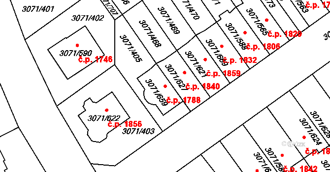 Hlučín 1788 na parcele st. 3071/659 v KÚ Hlučín, Katastrální mapa