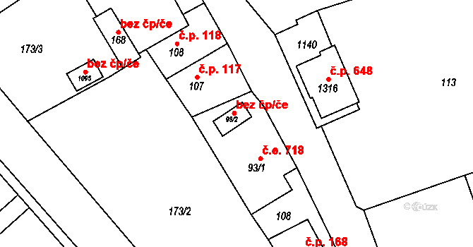 Šťáhlavy 46269487 na parcele st. 93/2 v KÚ Šťáhlavy, Katastrální mapa