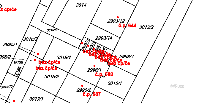 Bystřice nad Pernštejnem 49365487 na parcele st. 2993/8 v KÚ Bystřice nad Pernštejnem, Katastrální mapa